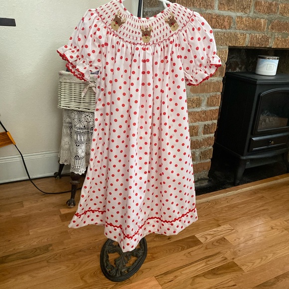 NWT Smocked Runway Toddler Girls Smocked Christmas Dress size 3 - Picture 15 of 16